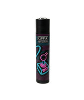 CLIPPER Reusable Lighter - Neon Line Design Black