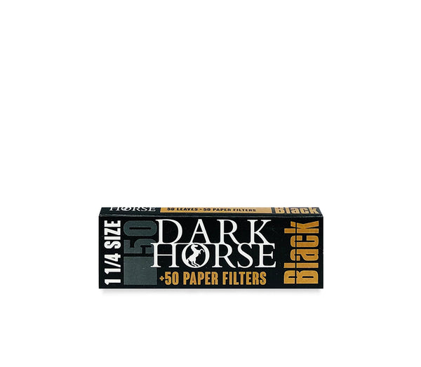 DARK HORSE Black 1 1/4 SIZE - 50 LEAVES + 50 PAPER FILTERS