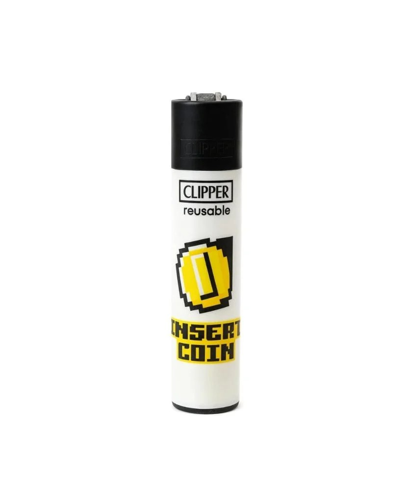 CLIPPER Reusable Lighter - INSERT COIN White