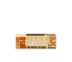 DARK HORSE Brown 1 1/4 SIZE 50 LEAVES + 50 PAPER FILTERS